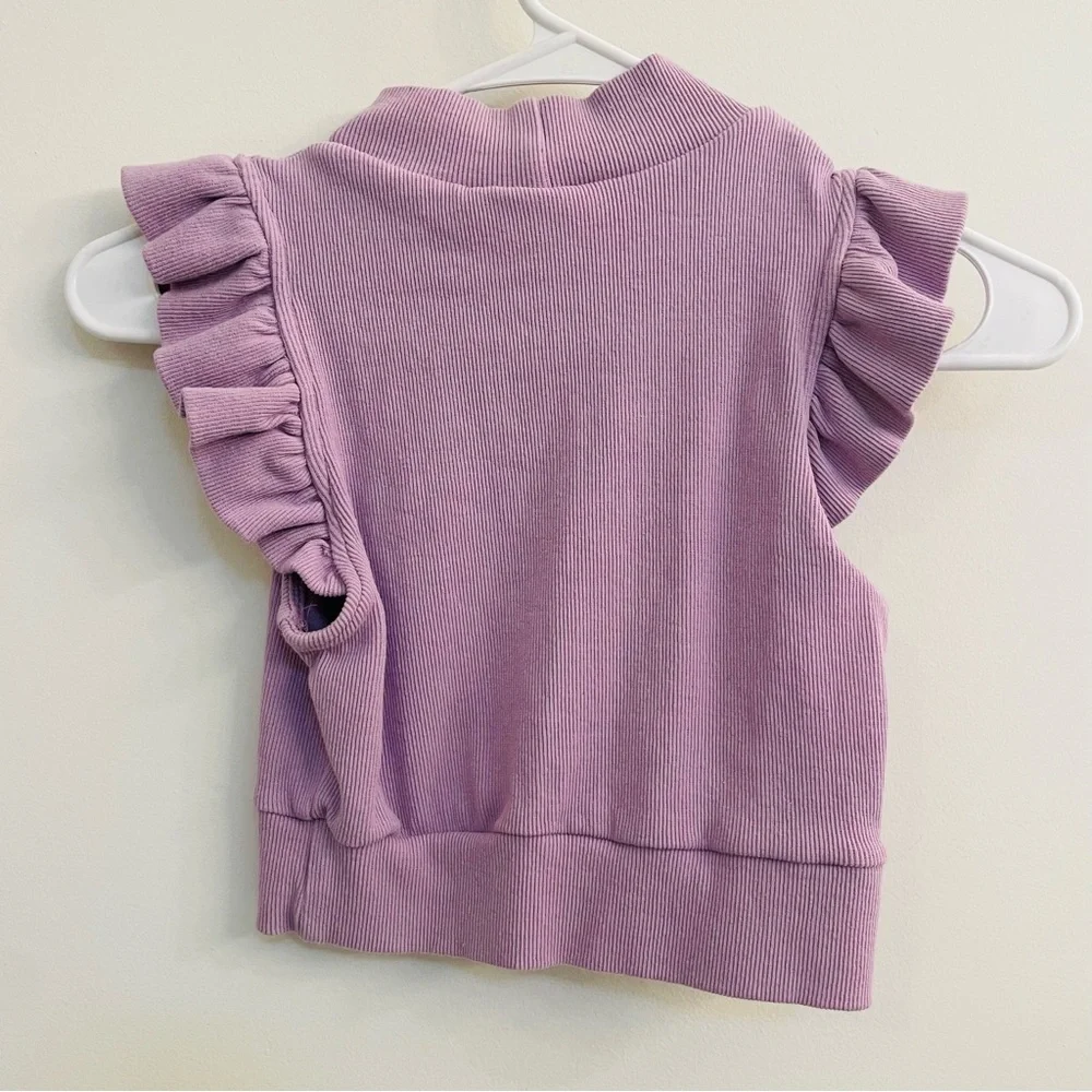 WDIRARA Amazon Ruffle High Neck Crop Top Size: XS - Picture 6 of 7